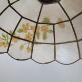 Set of 3 chandeliers in mother-of-pearl and brass