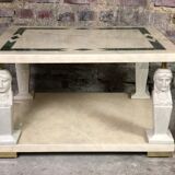 Sofa side tables in resin and brass