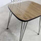 Paire de chaises Formica 1970 pieds Eiffel marron