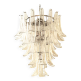 Lustre transparent « selle » en cascade en verre de murano