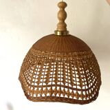 Hanging rattan lampshade