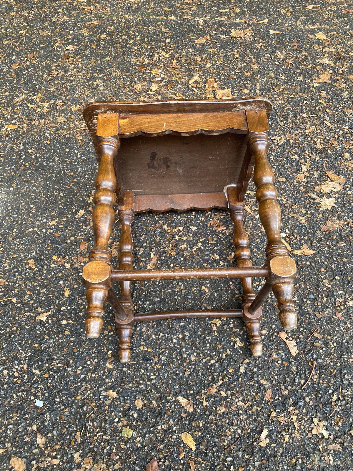 Vintage Louis XV stool in solid wood