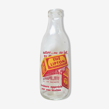 Vintage milk bottle advertisement of "the lipton" old