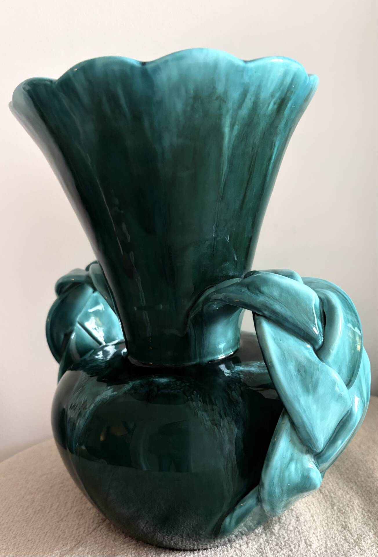 Mid-Century Vallauris Flamed Ceramic Amphora Vase by Louis Giraud