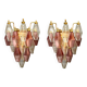 Appliques en verre de Murano Poliedri, Italie, années 1980 - Ensemble de 2