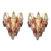 Appliques en verre de Murano Poliedri, Italie, années 1980 - Ensemble de 2
