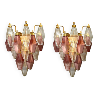 Murano Glass Poliedri Sconces, Italy, 1980s - Set of 2