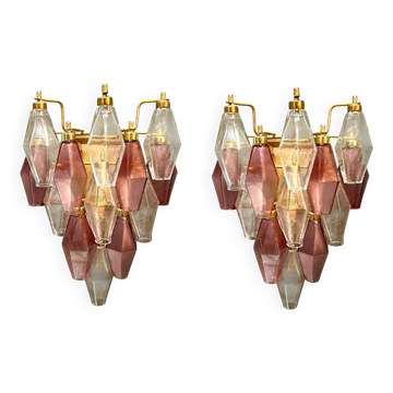 Murano Glass Poliedri Sconces, Italy, 1980s - Set of 2