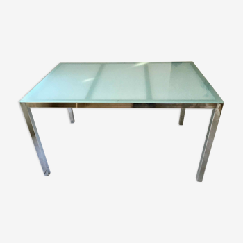 Table design verre et métal