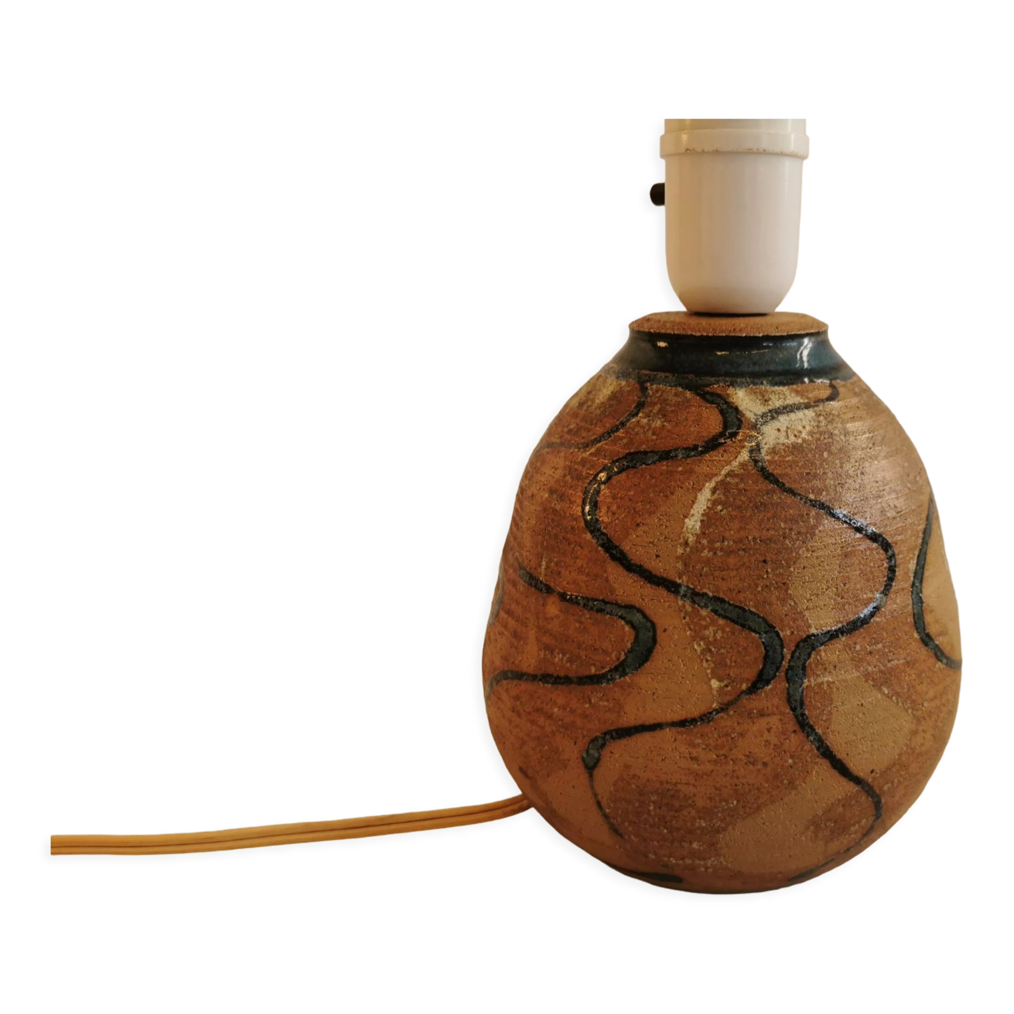 Ceramic table lamp, designed by Marie for Hjort ceramics Denmark (stamped at the bottom) 1970s
