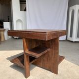 Table d'appoint carrée piètement quadripode à entretoise de style moderniste