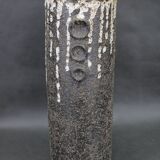 Vase brutaliste européen en céramique à surface texturée imitant la lave, années 1970