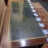 Bureau plat de style Empire en acajou et cuir vert