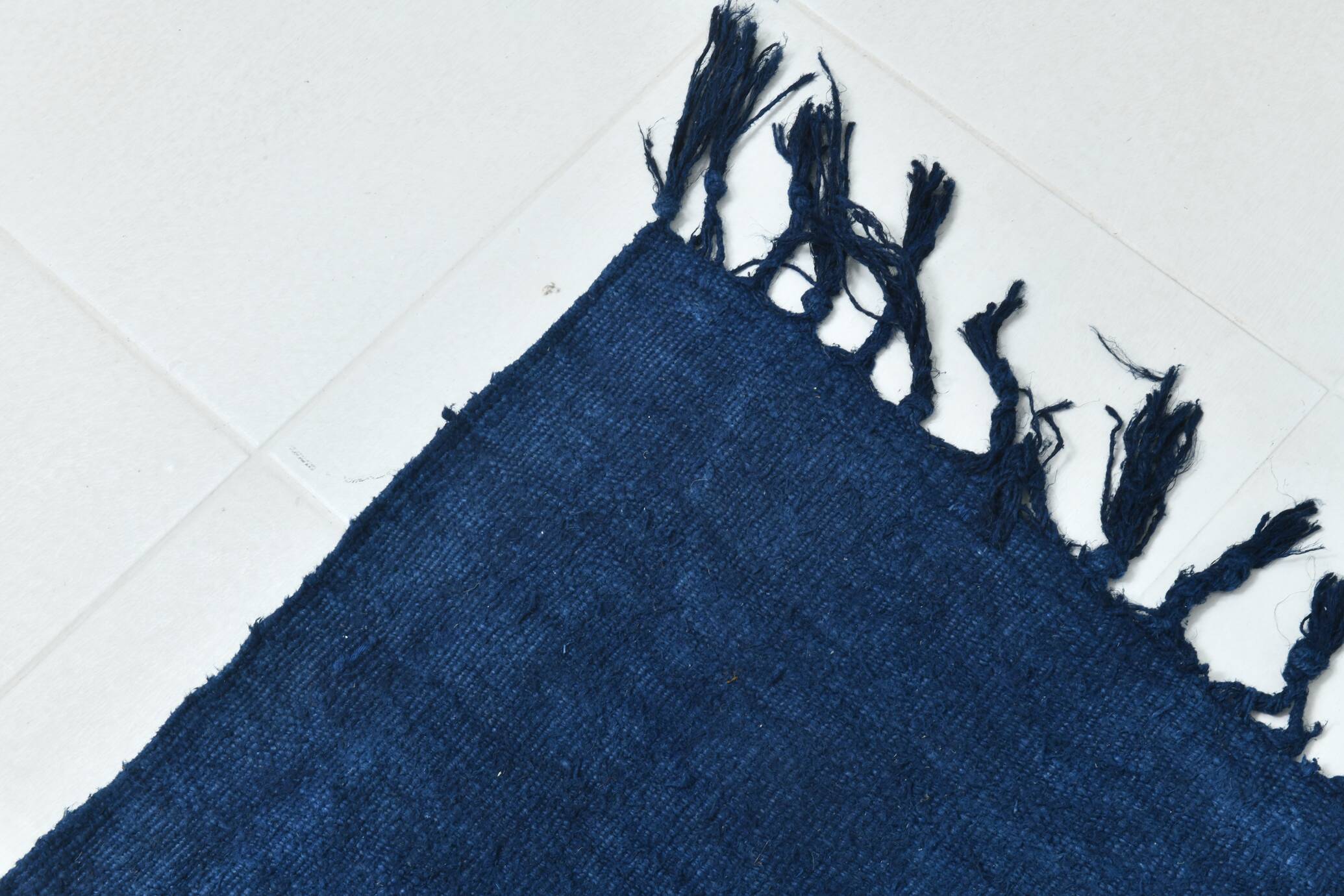 Contemporary Navy Blue Turkish Vintage Kilim Rug, 188x287Cm