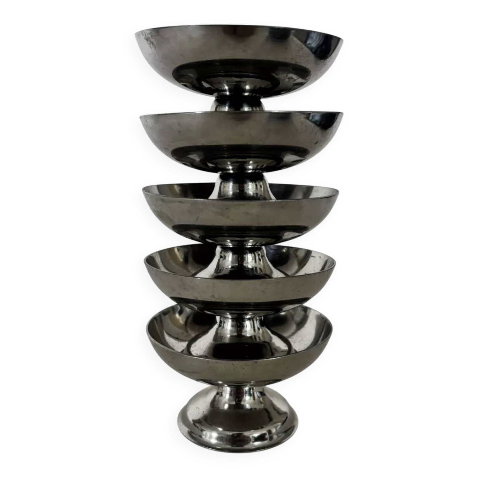 Lot de 5 coupelles en inox