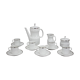1964 Jaroslav Jezek Exlusive Porcelain Tea Set "Nefertiti", Czechoslovakia