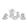 1964 Jaroslav Jezek Exlusive Porcelain Tea Set "Nefertiti", Czechoslovakia