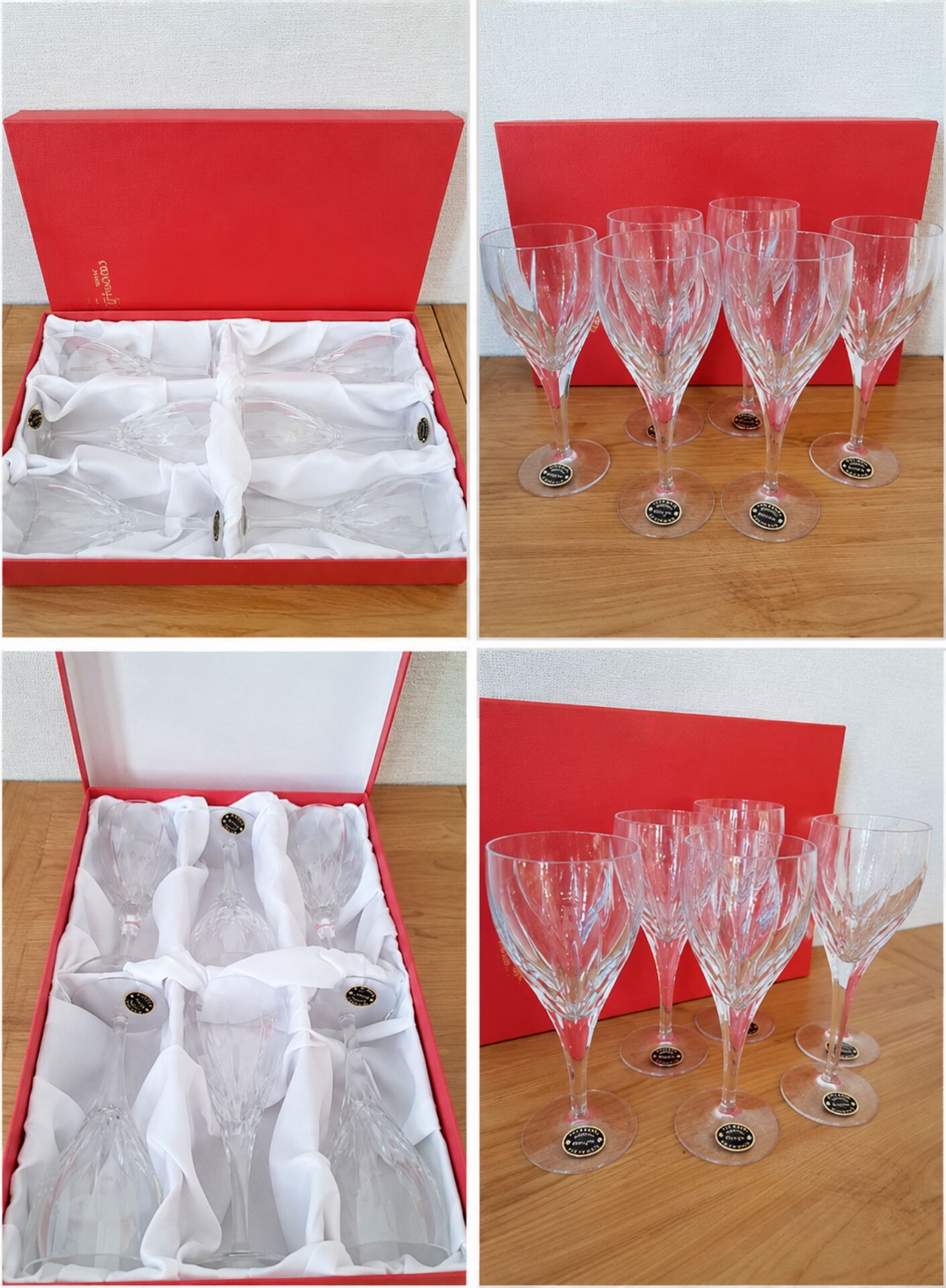 Coffret de 6 verres à vin en cristal de Lorraine neuf