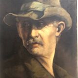 Portrait of an old man, oil on canvas signed