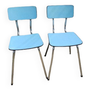Paire de chaises en formica - bleu