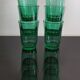 6 old emerald green water glasses