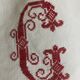 Antique linen, embroidered sheet, monogram CG.