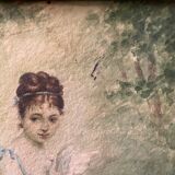 Young girl with doves painting 1860