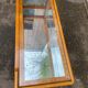 Vintage Scandinavian console in solid wood with glass, 103cm.