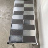 70s chrome and slate coffee table