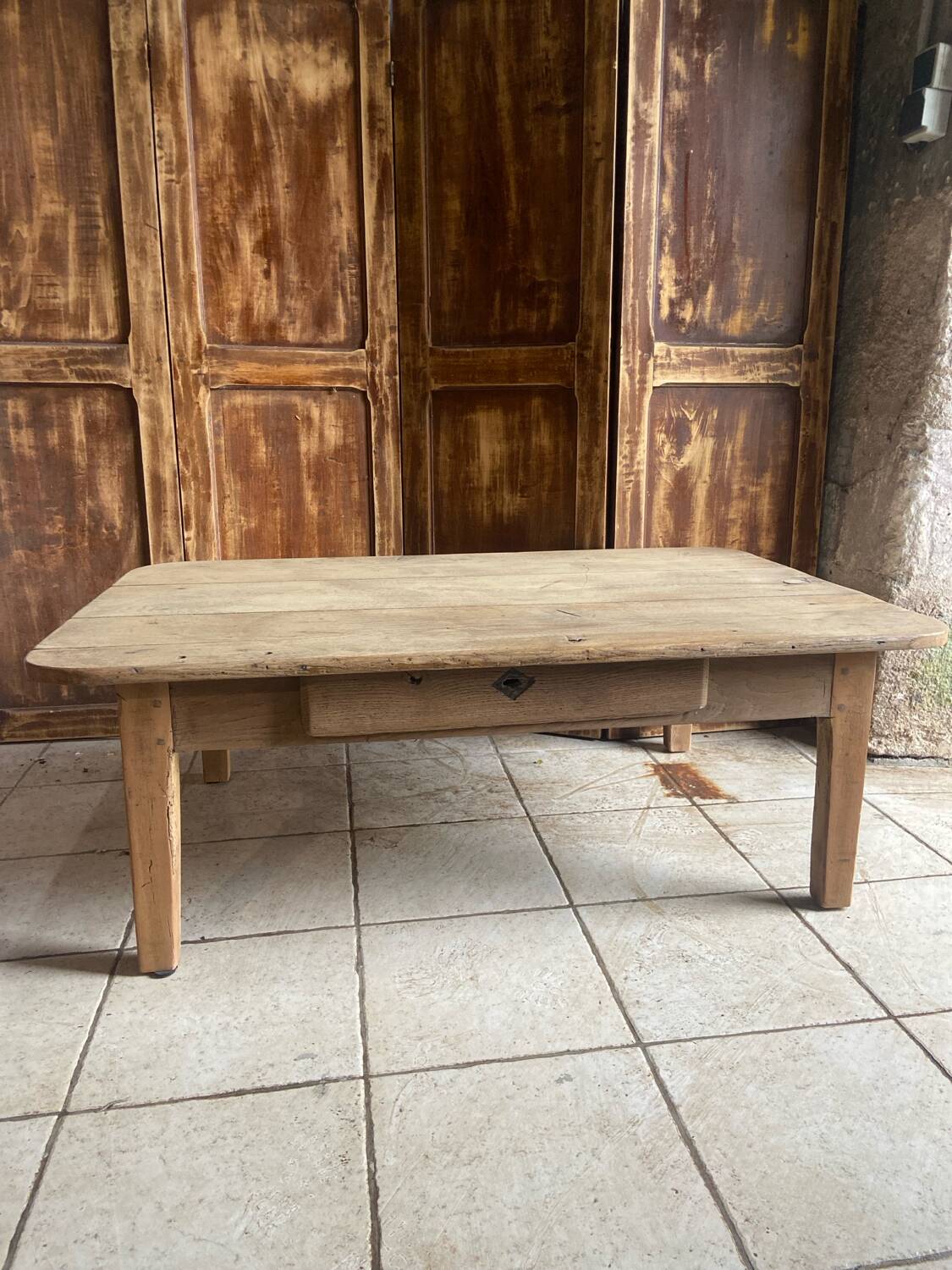 Table basse de ferme en chêne massif