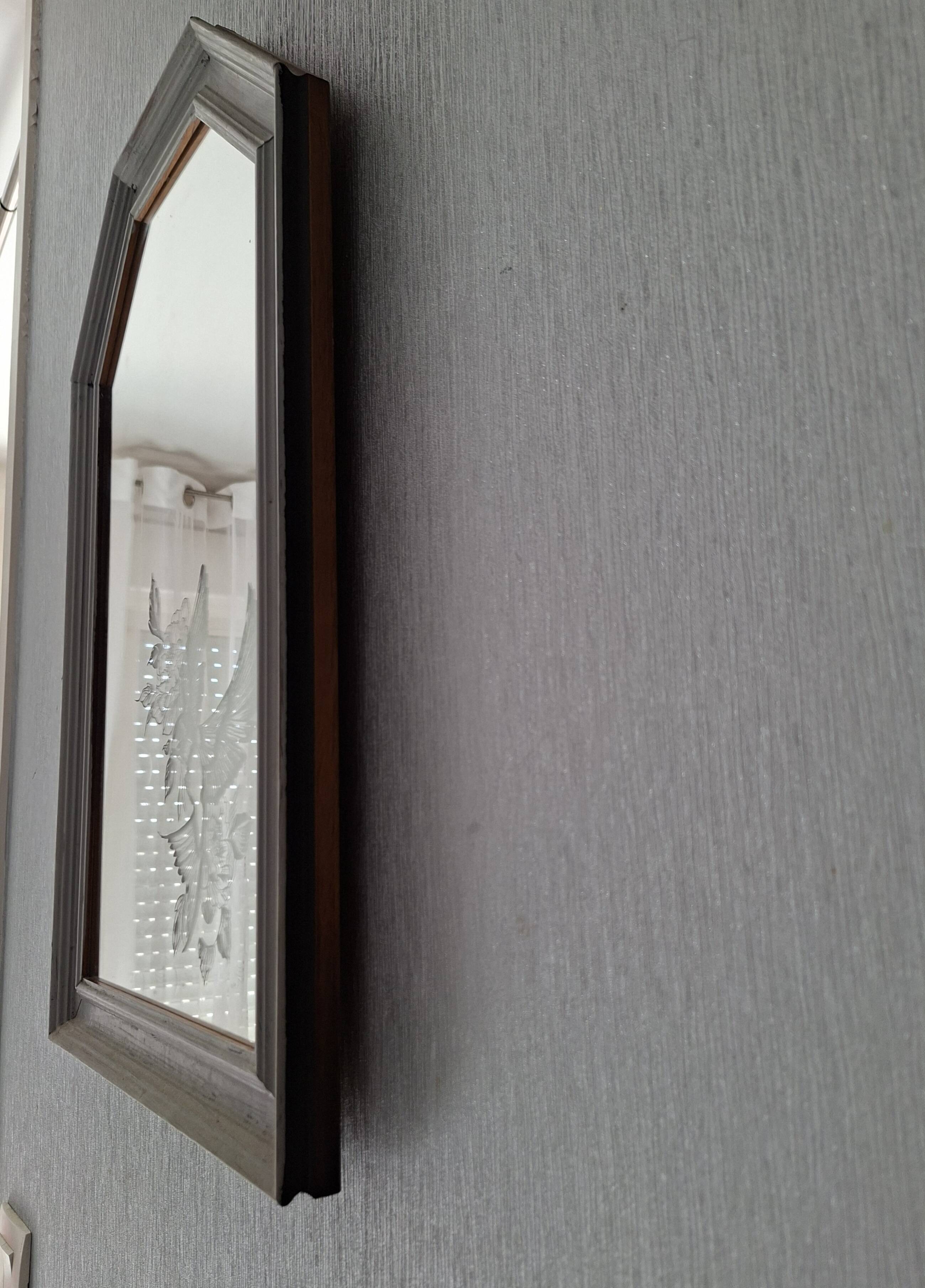 Antique hand-engraved mirror – Unique piece