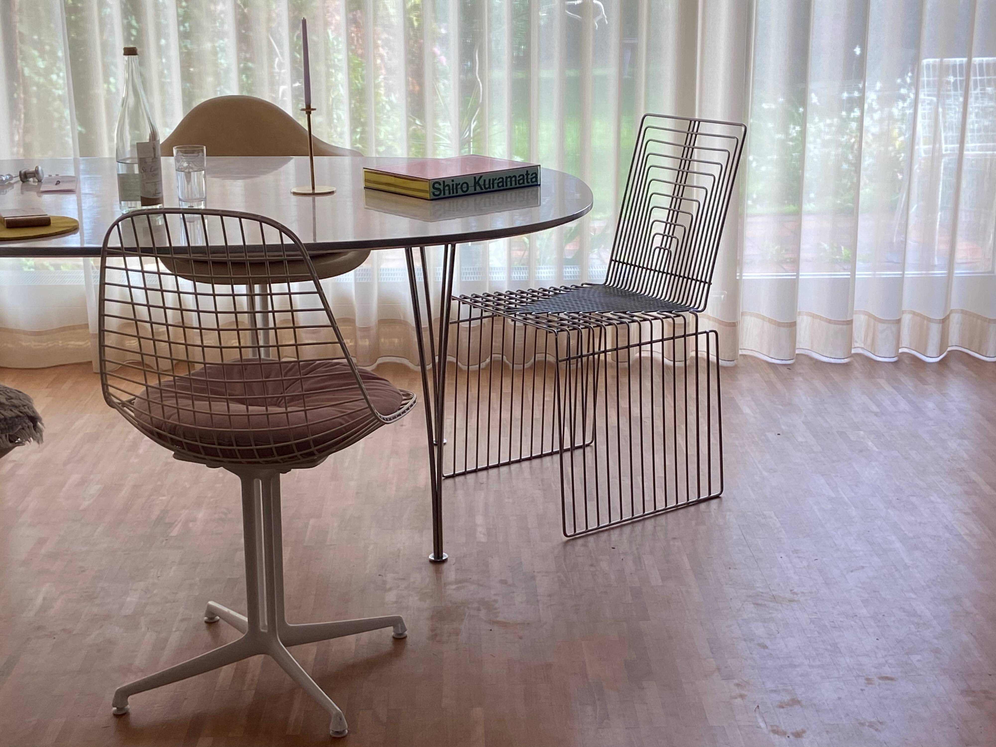 Max Sauze 1970s wire sculpture chair Made in France