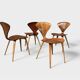 Set of 4 Norman Cherner chairs for Plycraft USA in teak, 1960s