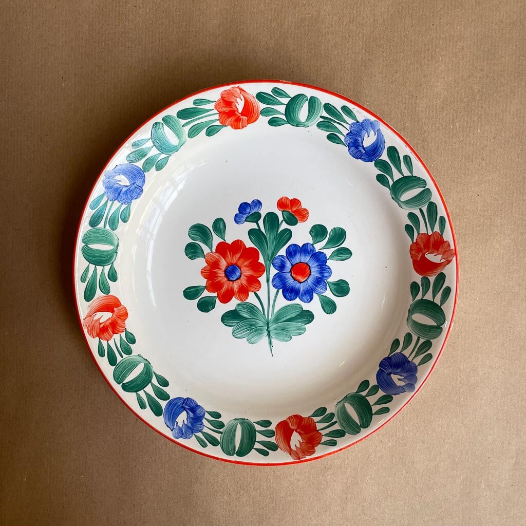Vintage floral decorative plate from eastern countries