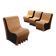Lot de 4 fauteuils modernes en carton et Forex, années 2000
