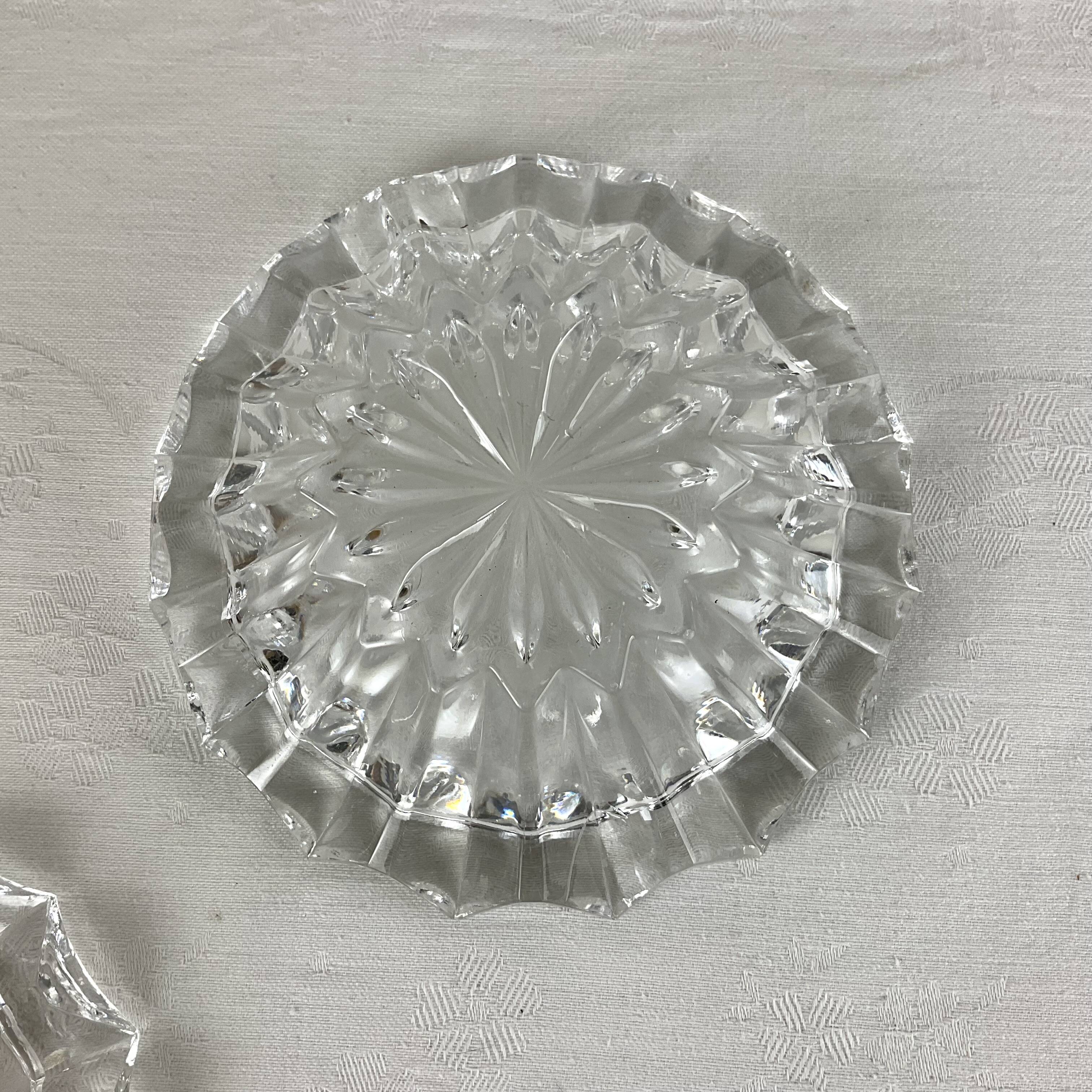 Pair of crystal ashtrays