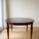 Vintage extendable oval wooden dining table