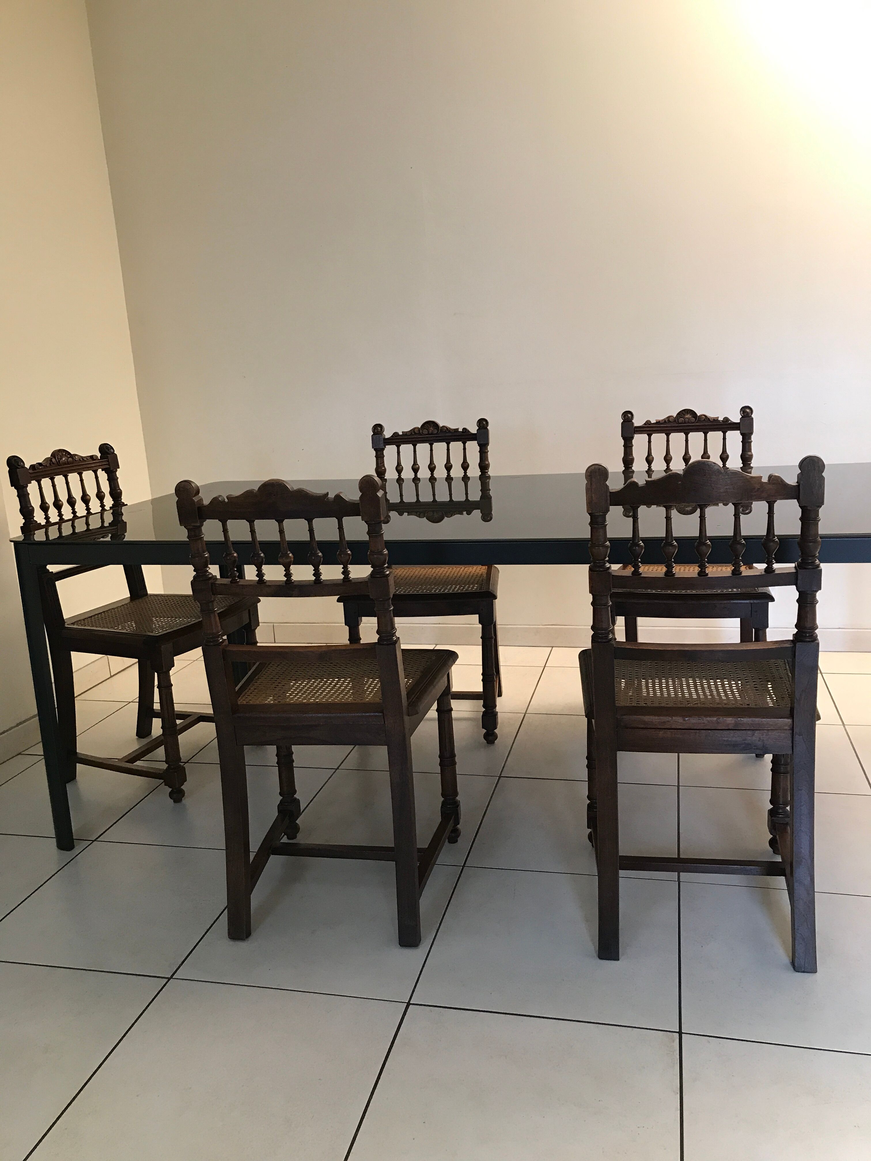 5 canne chairs Henry II style 1900