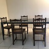 5 canne chairs Henry II style 1900