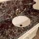 Bathroom furniture, marble top, simple vasque and vintage faucet