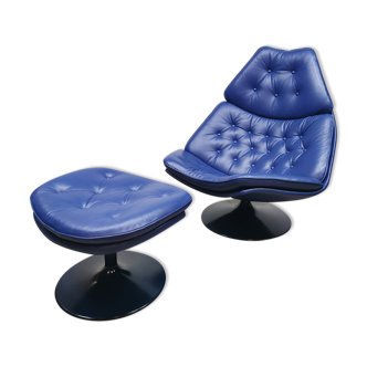 Design swivel chair Artifort F588 Geoffrey Harcourt ‘king blue'