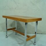 Mid-century teak and chrome mobile table, 1970