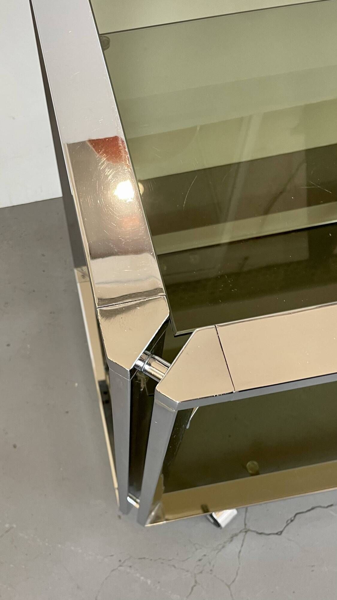 Space Age Chrome and Smoked Glass Bar Cart, 1970s