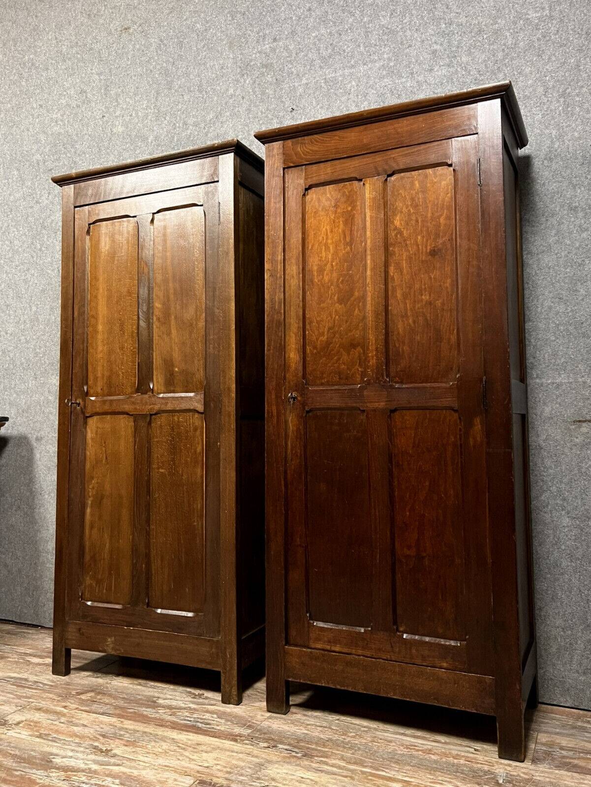 Pair of late 19th century bonnetières in stained beech circa 1880