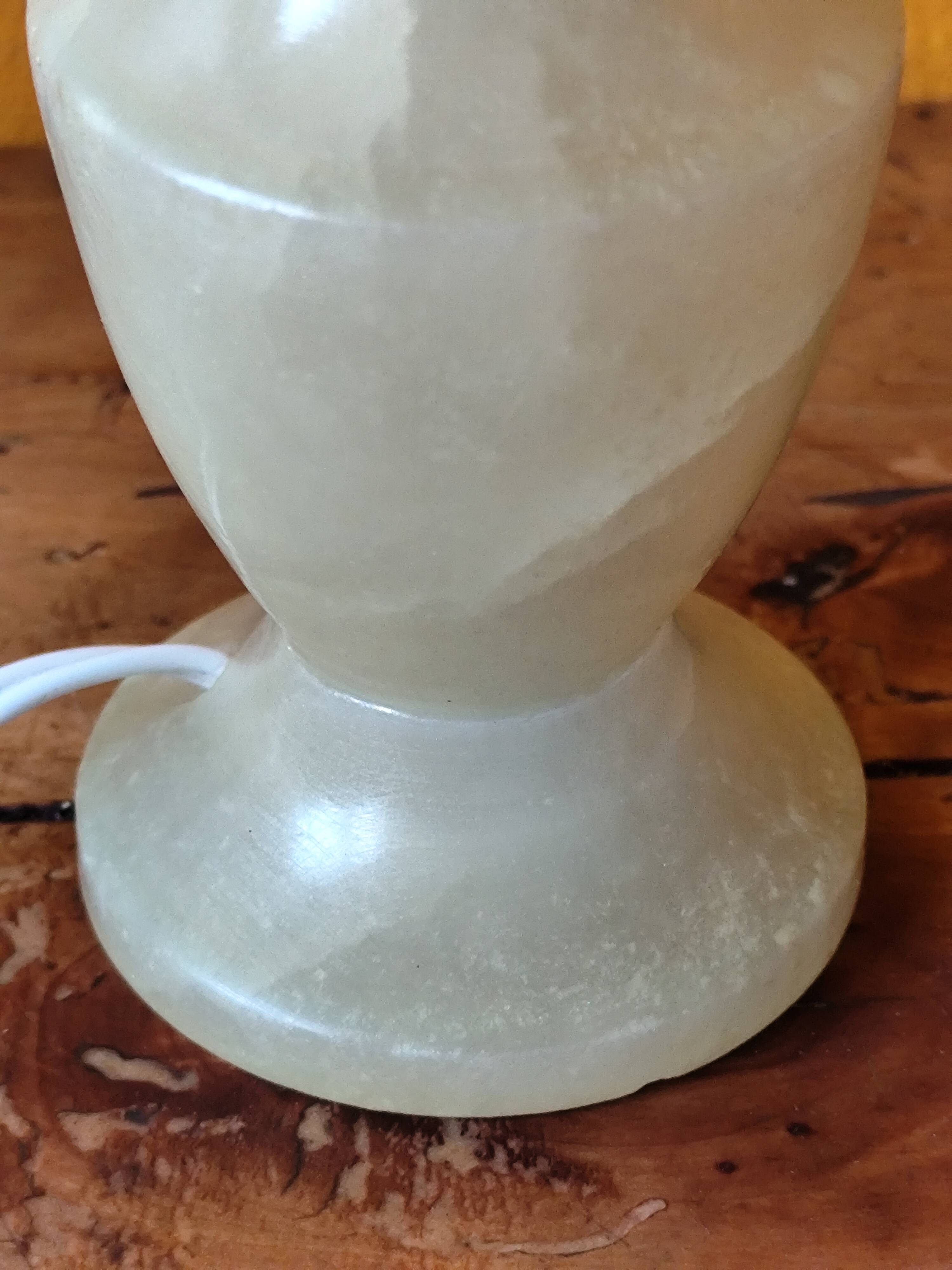 Beige marbled stone lamp - small alabaster lamp