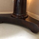 Large mahogany and marble empire pedestal table