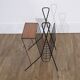 Vintage magazine holder in metal and teak 1960