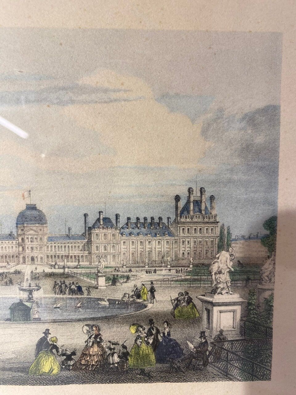 Gravure en couleur, Les Tuileries, Paris
