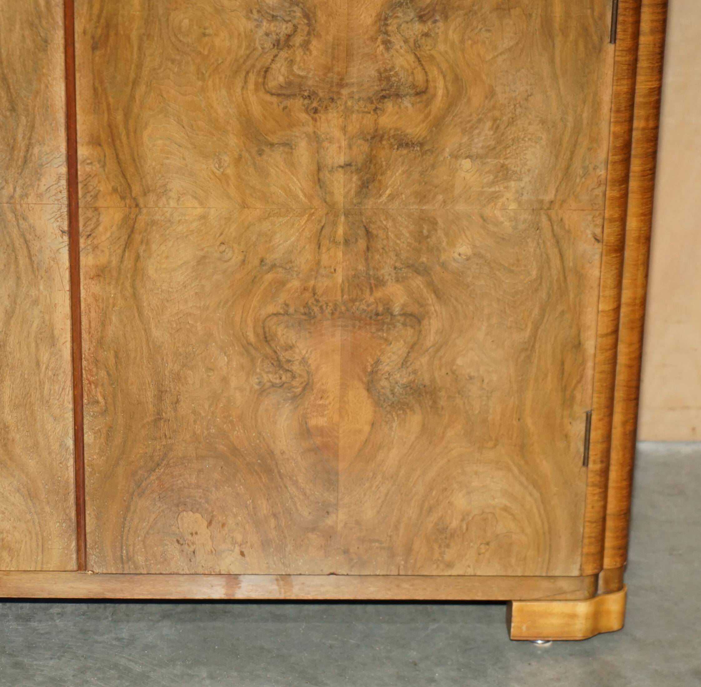 Double Art Deco wardrobe in satin walnut circa 1930