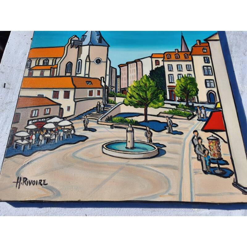 Oil on canvas by H. Rivoire "Bergerac"